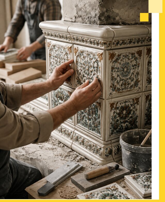 Изразцовые камины под ключ в Ревде: проект и монтаж