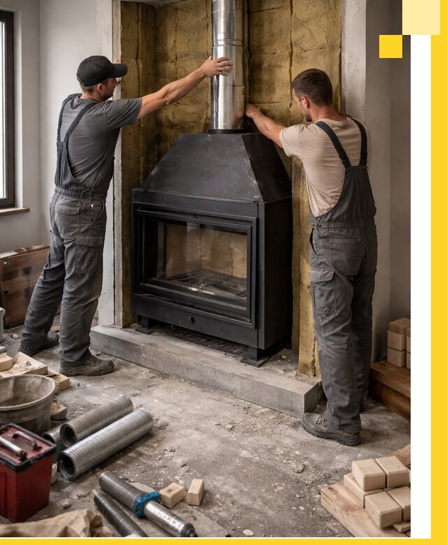 Изготовление и монтаж закрытых каминов в Ревде под ключ