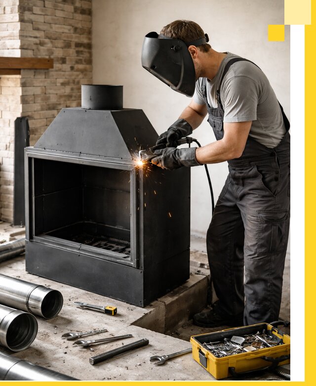 Продажа и установка металлических каминов в Ревде под ключ