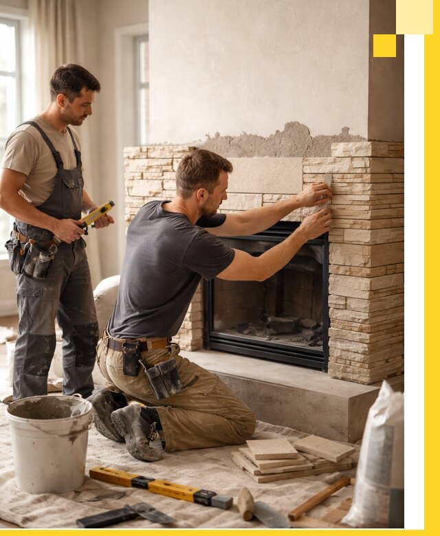 Установка и монтаж каминов для загородного дома в Ревде