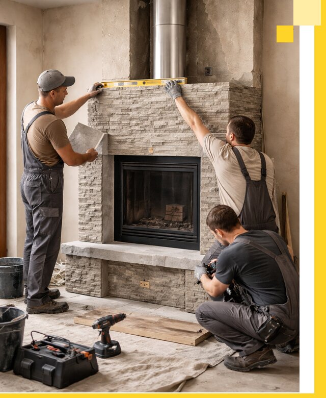 Профессиональный монтаж каминов под ключ в Ревде для дома