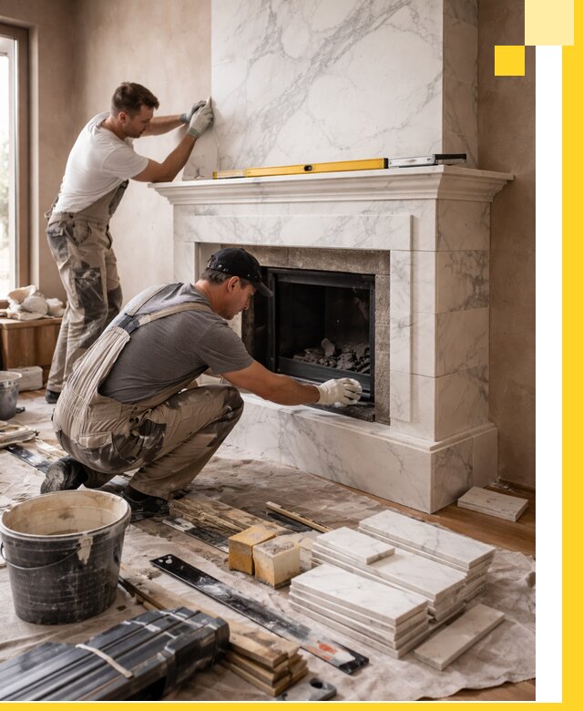 Отделка каминов в Ревде качественные облицовочные работы