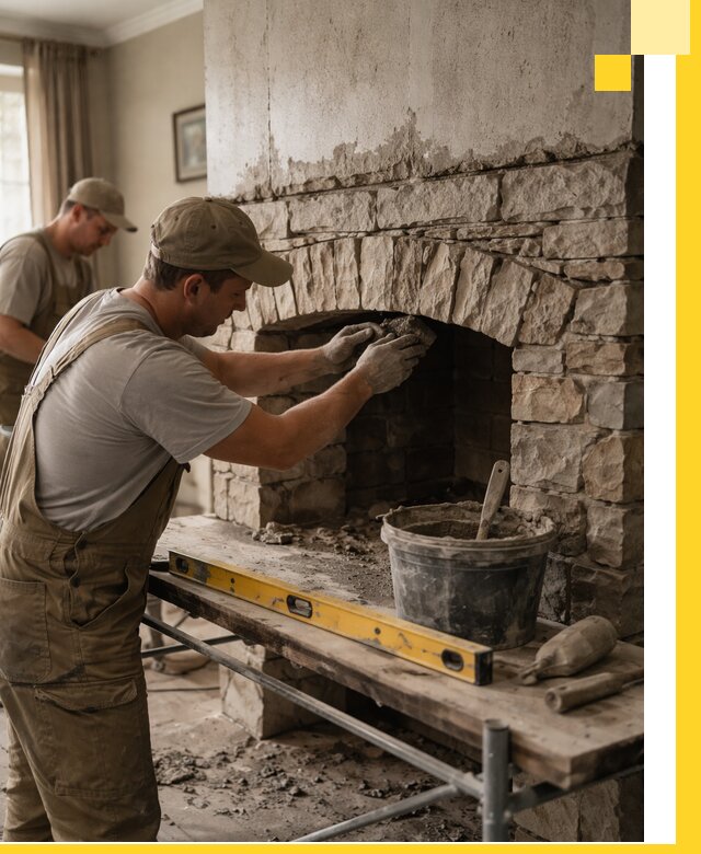 Изготовление каминов под ключ в Ревде, монтаж и отделка