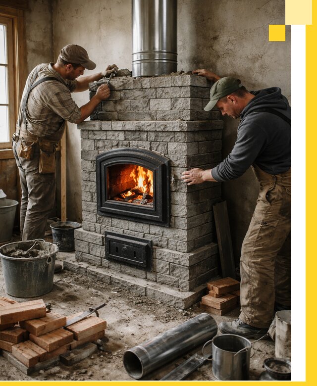 Производство, поставка и монтаж дровяных печей в Ревде