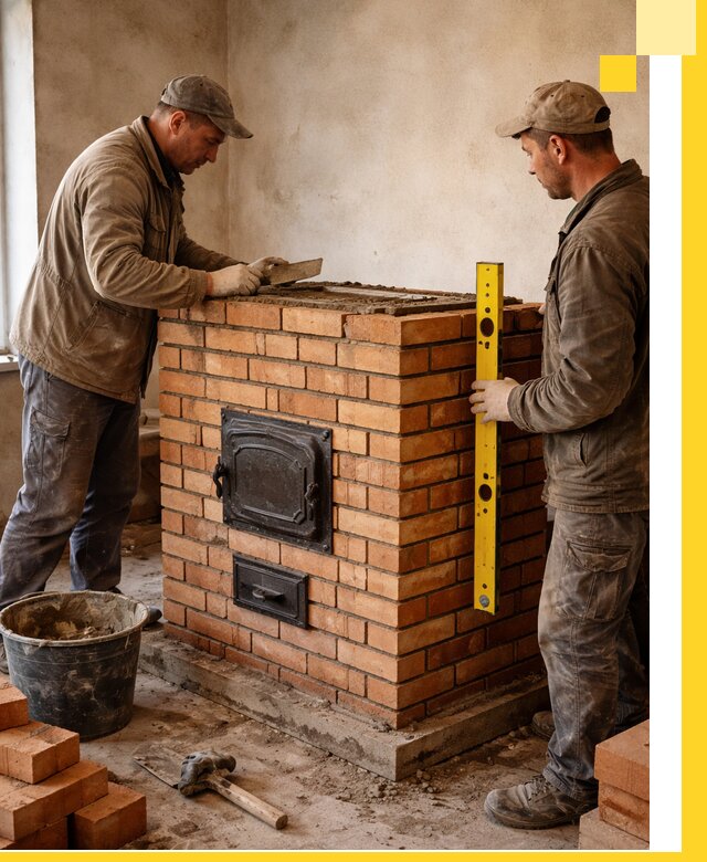 Отопительные печи под ключ в Ревде, установка и сборка