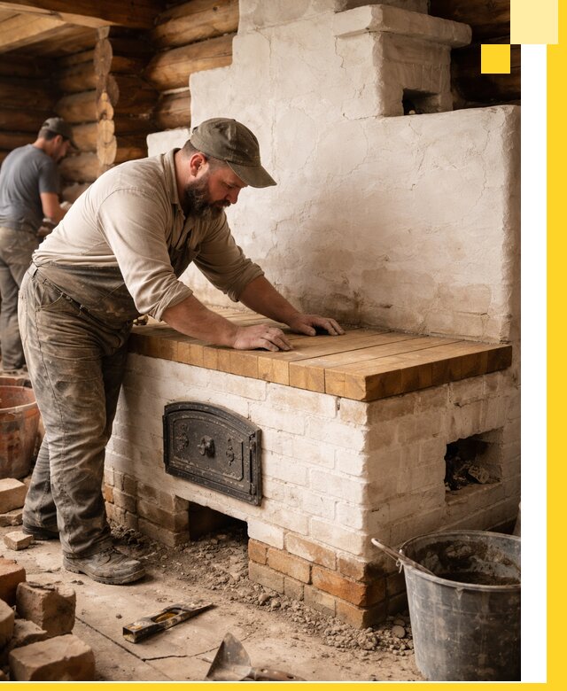 Проектирование и установка русской печи с лежанкой в Ревде