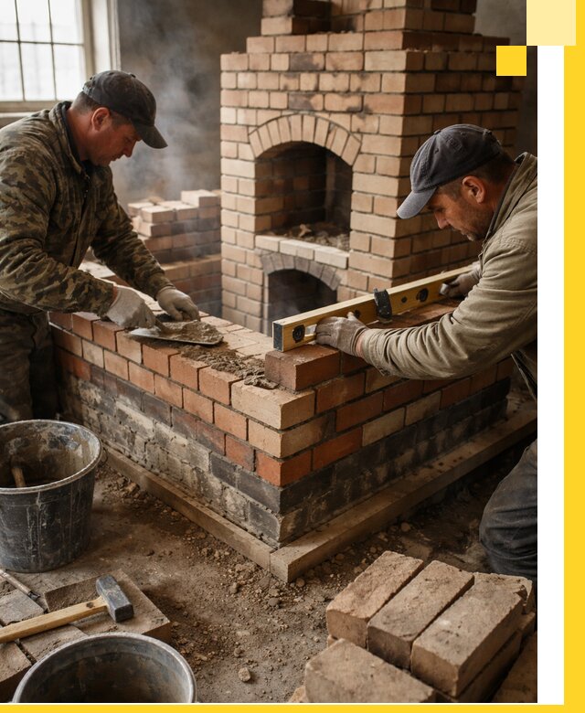 Изготовление и монтаж печей и каминов из кирпича в Ревде