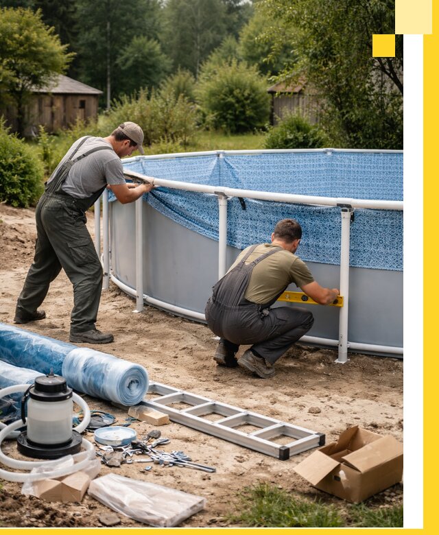 Установка и монтаж каркасных бассейнов в Ревде под ключ