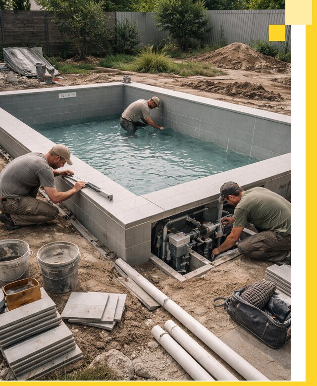 Строительство и монтаж бассейнов для дачи под ключ в Ревде