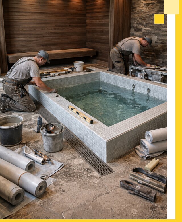 Установка и строительство бассейнов для сауны в Ревде