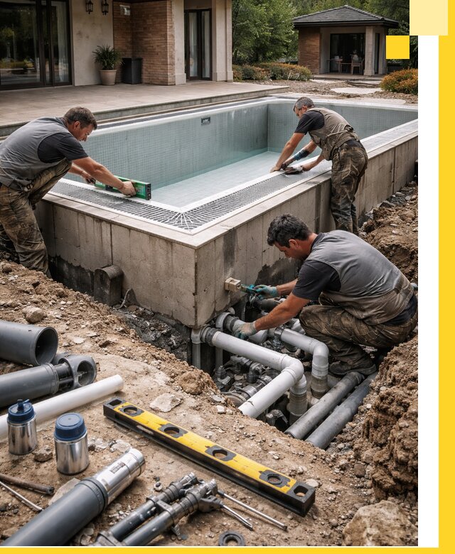 Строительство переливных бассейнов в Ревде под ключ