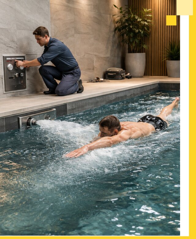 Проектирование и монтаж бассейнов с противотоком в Ревде