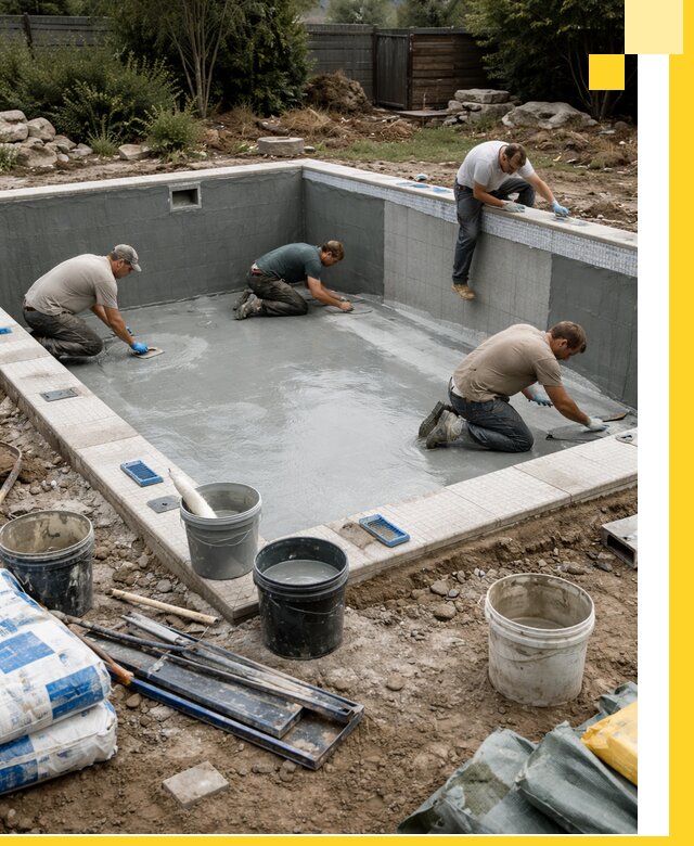 Изготовление и монтаж чаши бассейна под ключ в Ревде