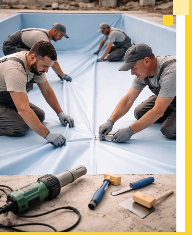 ПВХ пленка для бассейнов с монтажом и гарантией в Ревде