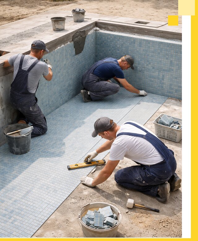 Укладка и установка плитки для бассейнов под ключ в Ревде