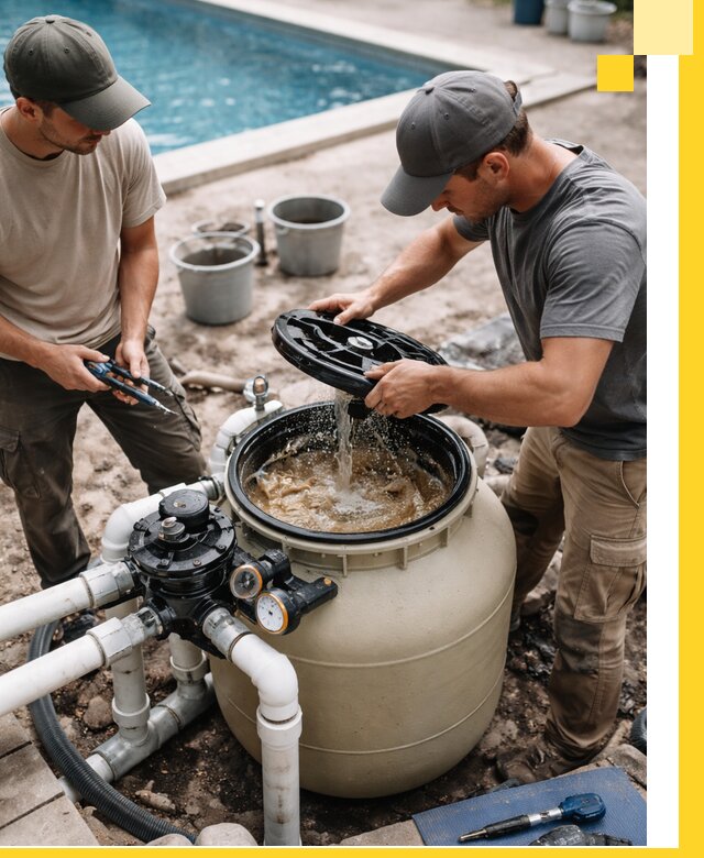 Установка и обслуживание песочных фильтров для бассейнов в Ревде