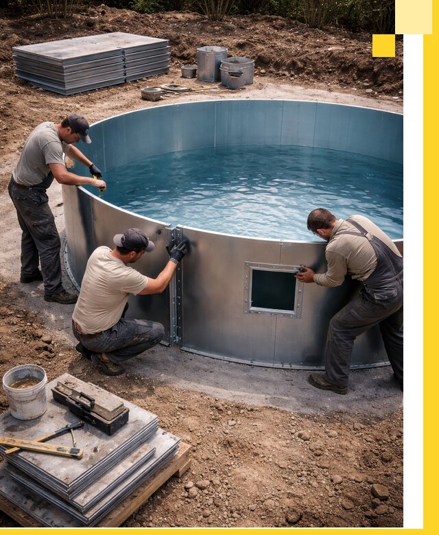 Круглые бассейны под ключ в Ревде проектирование и монтаж