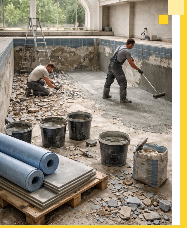 Реконструкция бассейнов в Ревде: ремонт, гидроизоляция