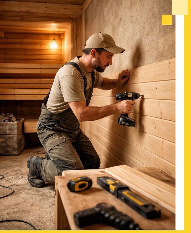 Профессиональная внутренняя отделка бани в Ревде под ключ