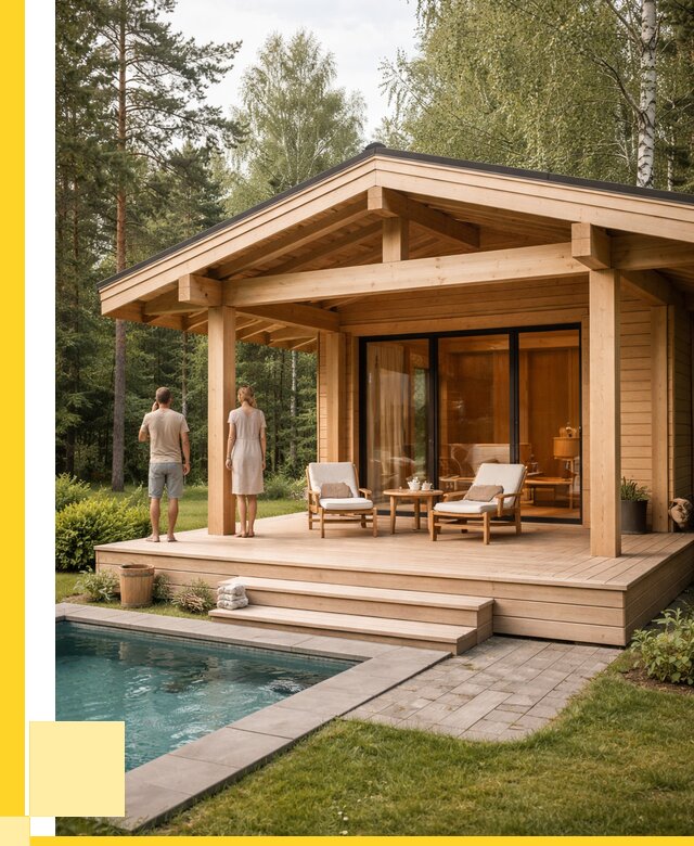 Бани с террасой под ключ в Ревде от 634740 р. | ЭриданРвд