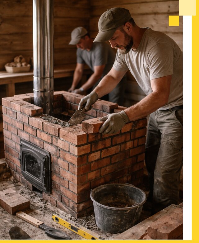 Кирпичные печи для бани под ключ в Ревде, проект и монтаж