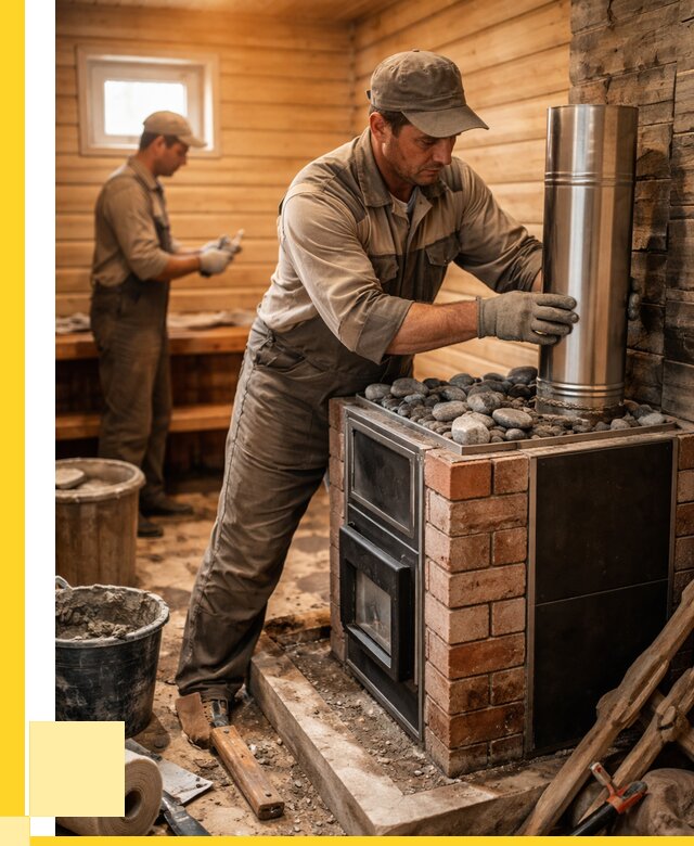 Монтаж печи в бане под ключ в Ревде от 21158 р. | ЭриданРвд