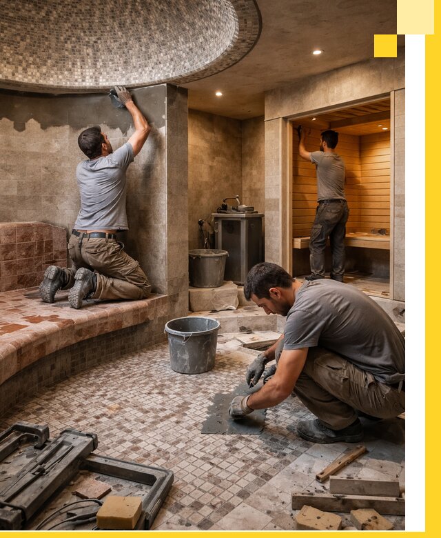 Проект и строительство хамама бани и сауны под ключ в Ревде