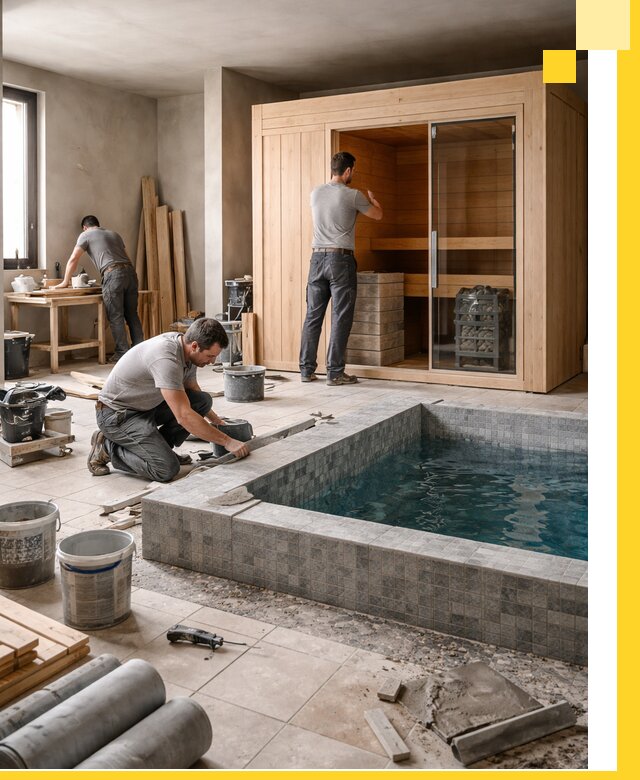 SPA зоны под ключ с бассейном сауной и печью в Ревде